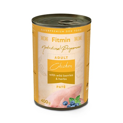 Fitmin Program karma mokra kurczak z ziołami i leśnymi jagodami 400g