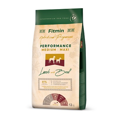 Fitmin dog medium maxi performance lamb&beef - 12 kg
