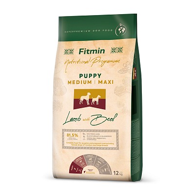 Fitmin dog medium maxi puppy lamb&beef - 12 kg