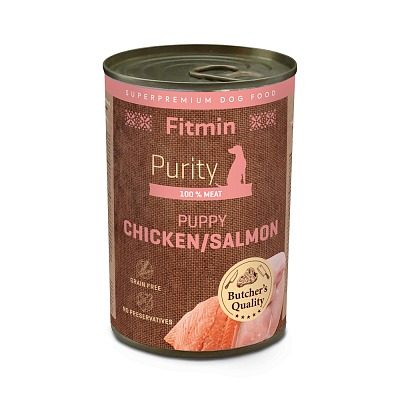 Fitmin Purity dog karma mokra dla szczeniąt łosoś z kurczakiem 400g